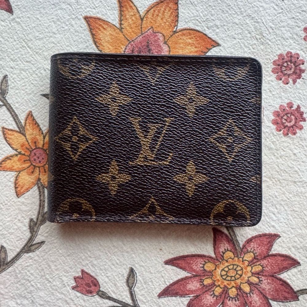 Louis Vuitton Monogram Canvas Money Clip Wallet in Brown and Gold